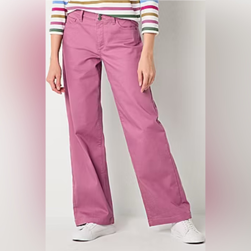 St. John’s Bay Women’s High Rise Wide Leg Jeans Rose Colored Size 12 Short